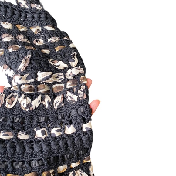 Per Se Ribbon Boucle Woven Open Silk Weave Cardigan Duster Small - Picture 12 of 14